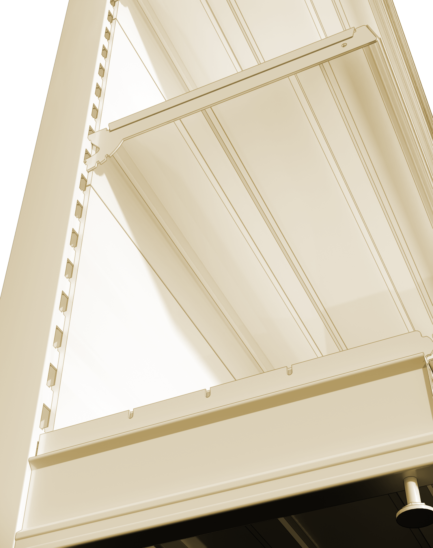 REGAŁ SKLEPOWY MAGO metalowy ścienny 210/100/45 KREM - obrazek 3