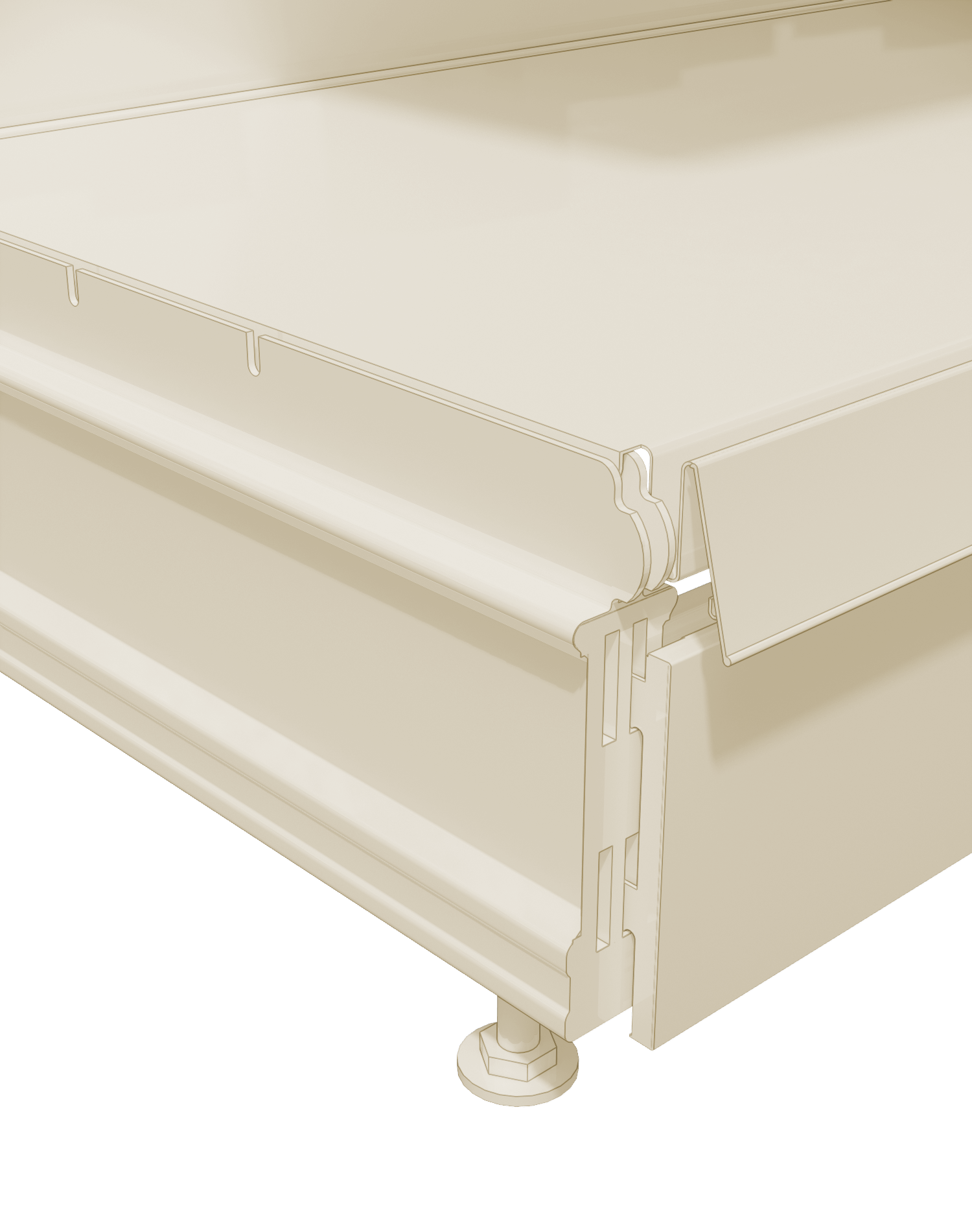 REGAŁ SKLEPOWY MAGO metalowy ścienny 210/100/45 KREM - obrazek 8