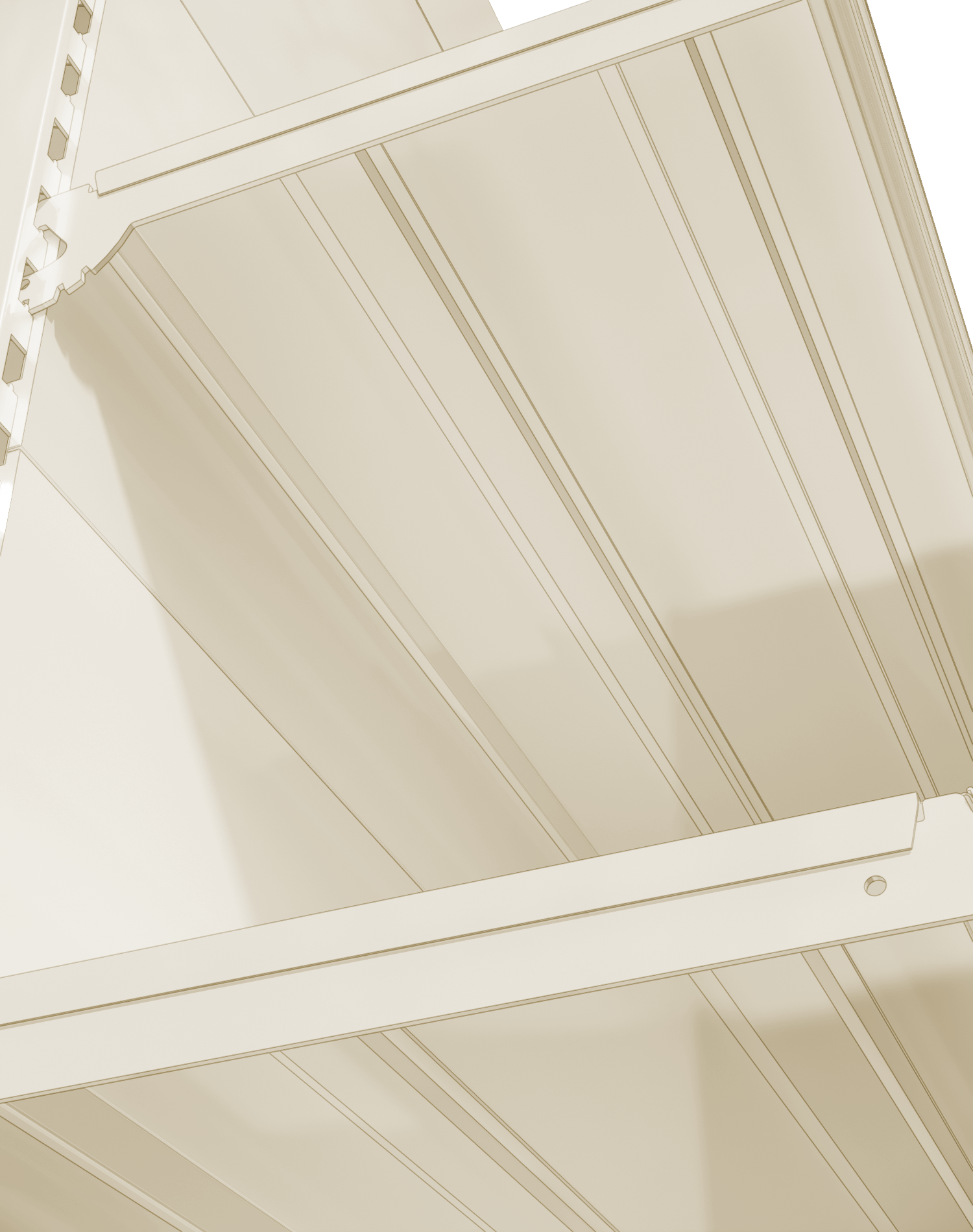 REGAŁ SKLEPOWY MAGO metalowy ścienny 210/100/45 KREM - obrazek 7